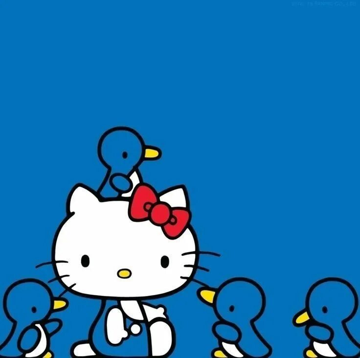 Дженни китти фото на синем фоне Download Baby Blue Hello Kitty Desktop Wallpaper