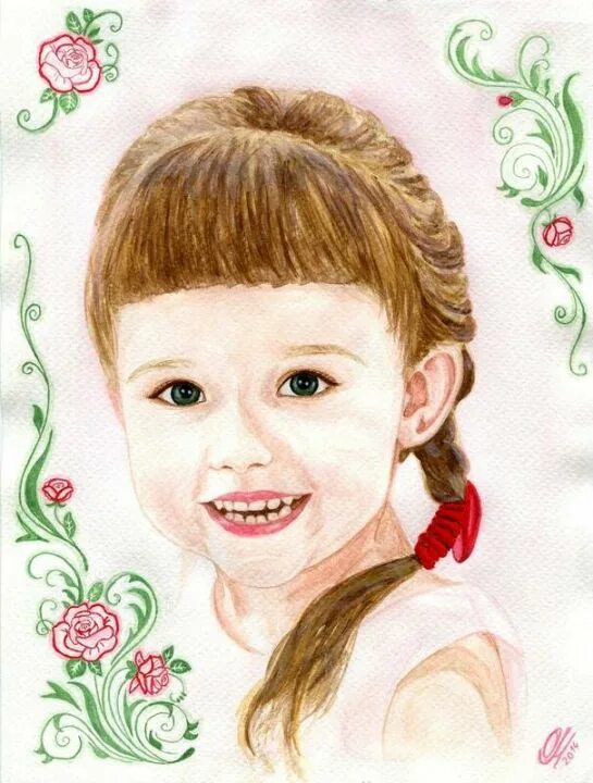 Эскиз детского лица. Портрет малыша. Рисунки возраста 10 лет. Детский портрет цветными карандашами. Раскраски братц джейд.