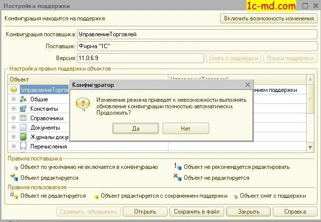 Типовые конфигурации 1с предприятие. Объект конфигурации 1с конфигуратор. Объекты конфигурации 1с предприятие. Поддержка 1с. Внес изменения в конфигурацию