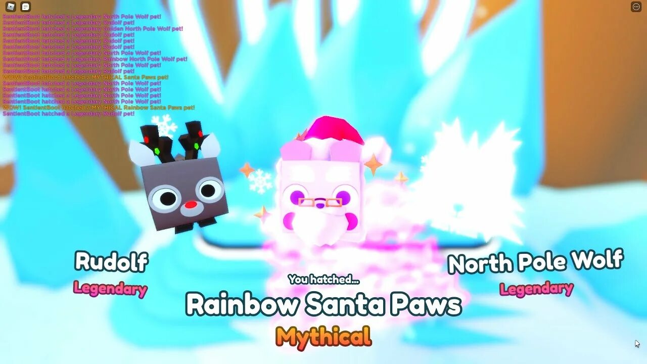 Rainbow petting. Санта Павс пет симулятор. Pet Simulator x Giveaway. Dark matter Santa Paws. Pet Simulator x / Rainbow Santa Paws(Mythical).
