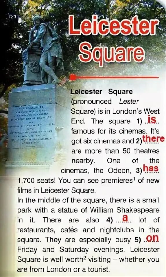 Английский язык 5 класс стр 111. Leicester Square текст 5 класс. Английский язык 5 класс стр 111 номер 5. Leicester Square pronounced Lester Square is in London. Английский язык учебник 5 класс страница 111