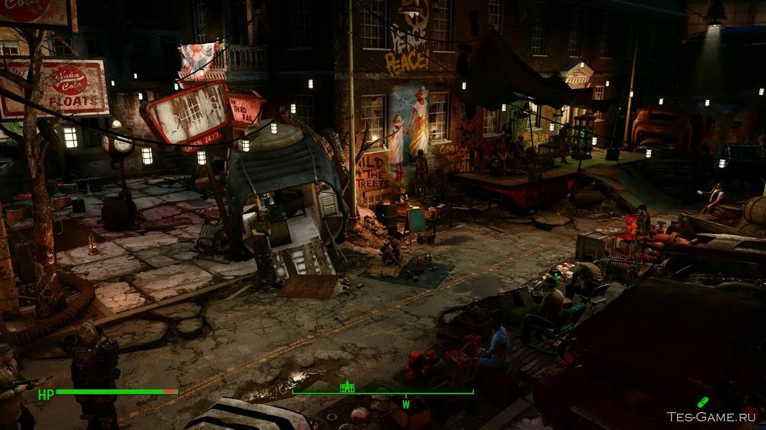 Fallout 4 мод локации. Фоллаут 4 добрососедство. фоллаут 4 город добрососедство. бар третий рельс fallout 4. локация добрососедство фоллаут 4.