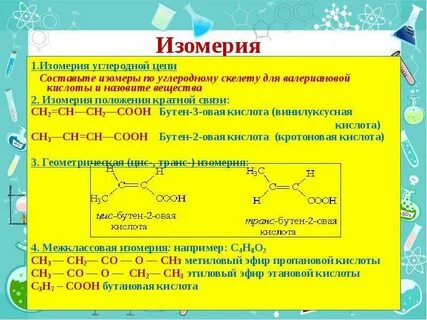 Виды изомерии кислот