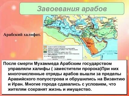 Арабские завоевания таблица история 6 класс