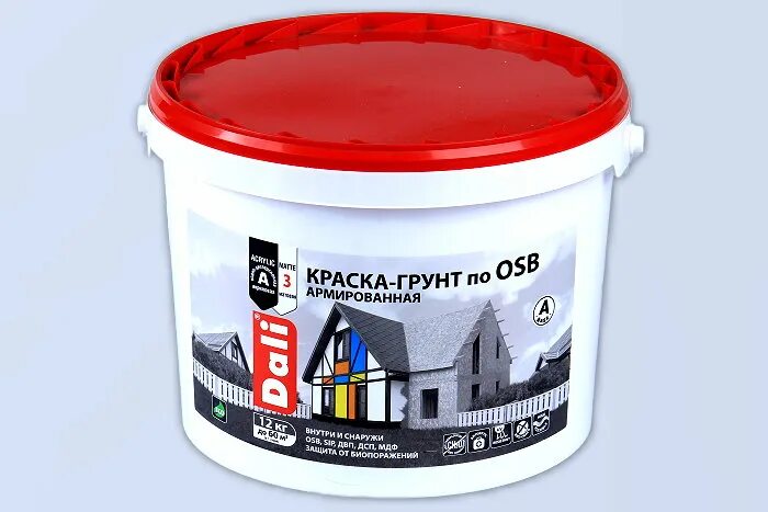 Фасадная краска для осб для наружных. Dali® краска-грунт по osb. резиновая краска dali 12 кг. грунтовка для краски.