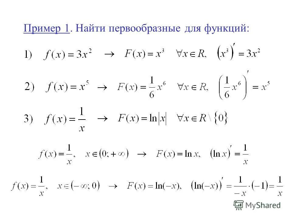 Найти первообразную x e 1. Примеры на нахождение первообразной функции. первообразная. найти первообразную функции примеры. первообразная функции примеры.