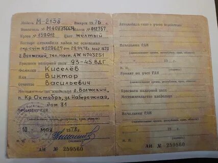 Документы москвич
