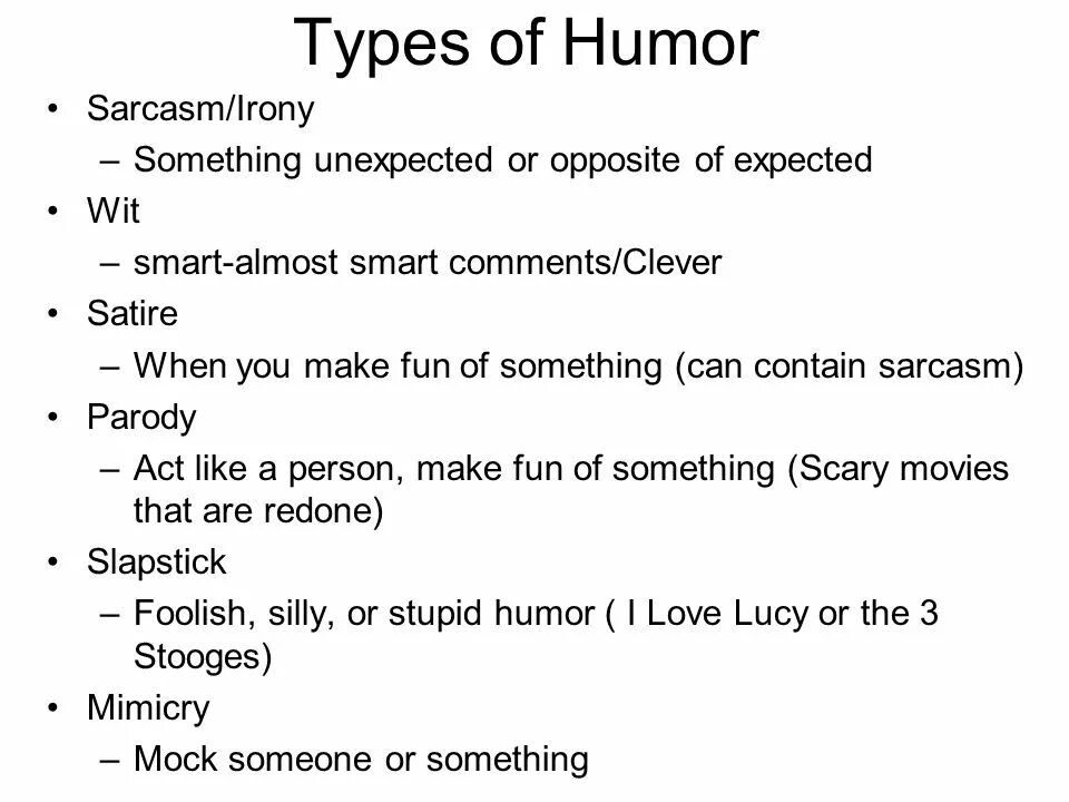 Юмор на английском перевод. Types of humor. Types of humour. Types of humor in English. Английский язык юмор.