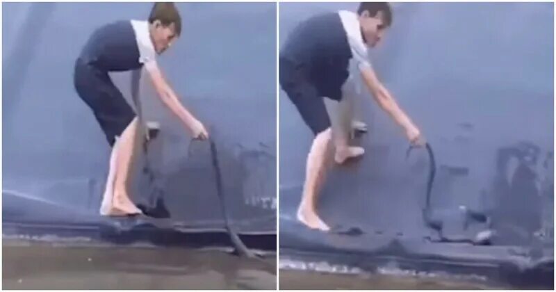 Парень вытащил