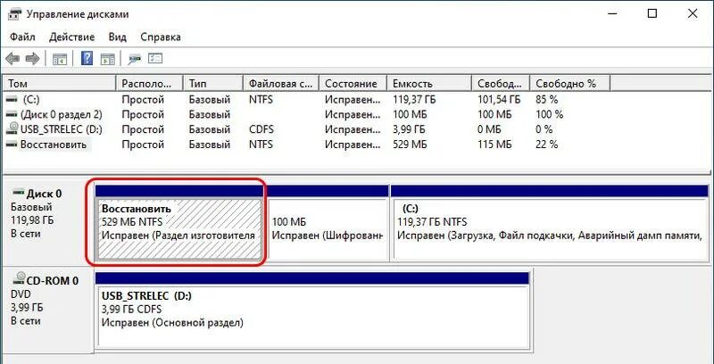 Восстановление системы windows 10 с диска восстановления. Разделы восстановления на диске windows 10. Разделы восстановления на диске windows 10. Управление дисками и восстановлением. Создать диск восстановления windows 10.