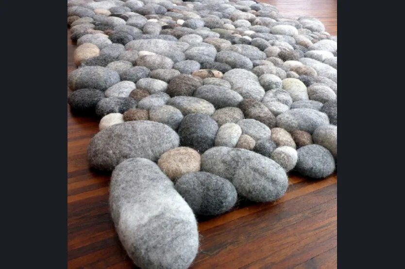 Felted Stone mat - Boing Boing Валяние, Коврики своими руками, Кораблики своими 