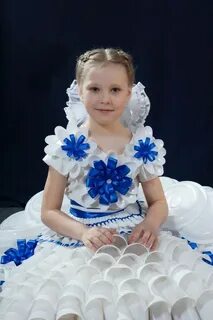 Платье из бумаги для девочки на конкурс