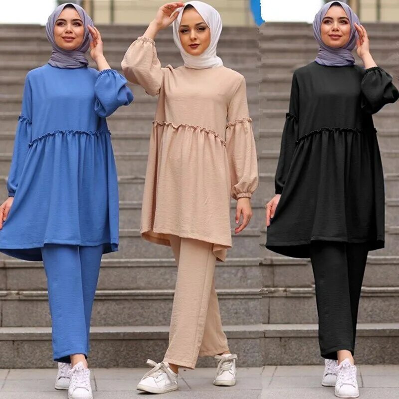 Мусульманские штаны. Мусульманская одежда. Мусульманский костюм женский. Мусульманские костюмы для женщин. Платье с брюками для мусульманок.