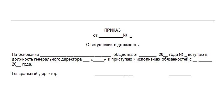 Форма приказа о назначении генерального директора ООО. Приказ о назначении генерального директора форма т1. Приказ на должность генерального директора образец. Приказ директора ООО образец.