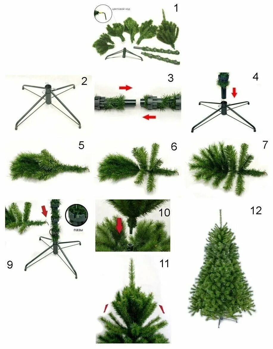 Green trees ель нордман премиум 1. Как собрать елку по цветам искусственную пошагово. Сборка искусственной елки. Как собрать елку по цветам искусственную пошагово. 85.