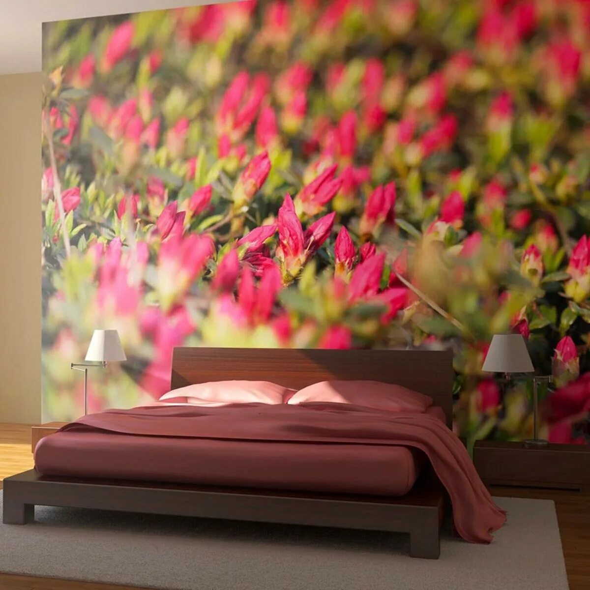 Красивые фотообои в спальню. Фотообои с цветами. Фотообои стена и цветы. Фотообои цветы в интерьере.