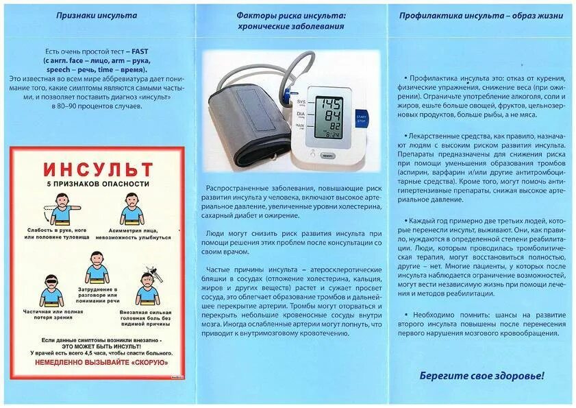 Повторный инсульт прогноз. Памятка инсульт. Профилактика инсульта брошюра. Профилактика инсульта памятка. Буклет профилактика инсульта.