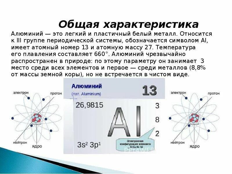 Алюминий относится к группе металлов. Основные свойства алюминия химия. Свойства химического элемента алюминия. Характеристика элемента металла алюминий. Алюминий химический элемент строение.