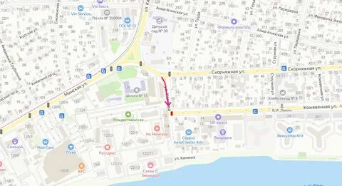 Троллейбус 4 на карте краснодара
