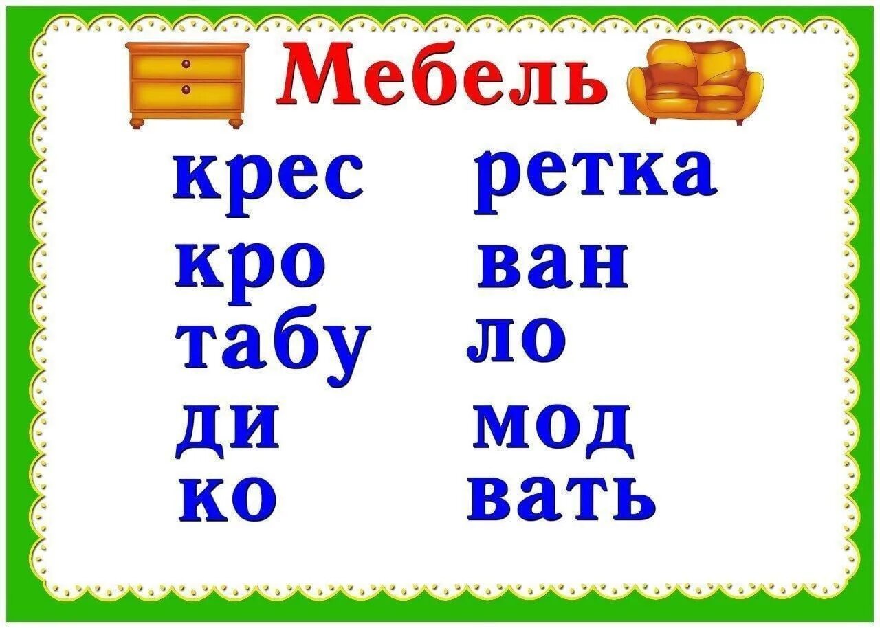 Составление слов из слогов. Карточки для чтения дошкольникам. Слова для составления слов для детей. Составление слов из слогов карточки. Составить слова из 3 слогов