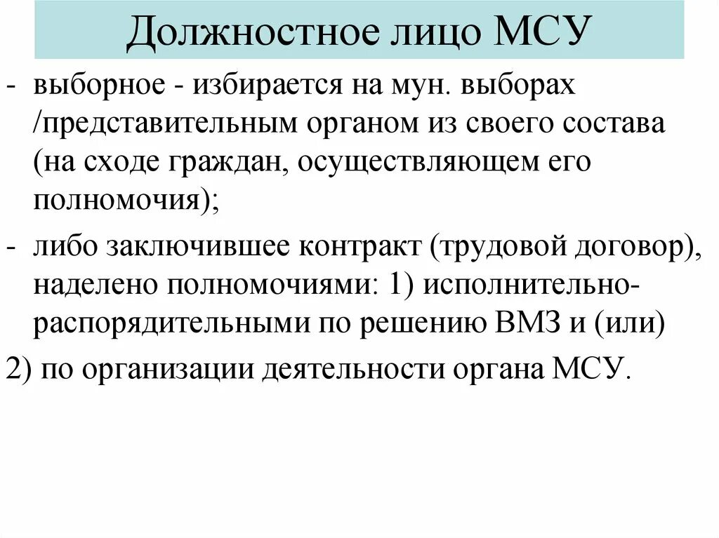 Высшее должностное лицо органов местного самоуправления