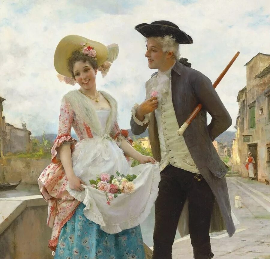 Дам нат. Федерико Андреотти (1847 - 1930).. Художник Федерико Андреотти (Federico Andreotti,). Andreotti Federico Федерико Андреотти (1847–1930). Федерико Андреотти (1847-1930), востребованный художник.