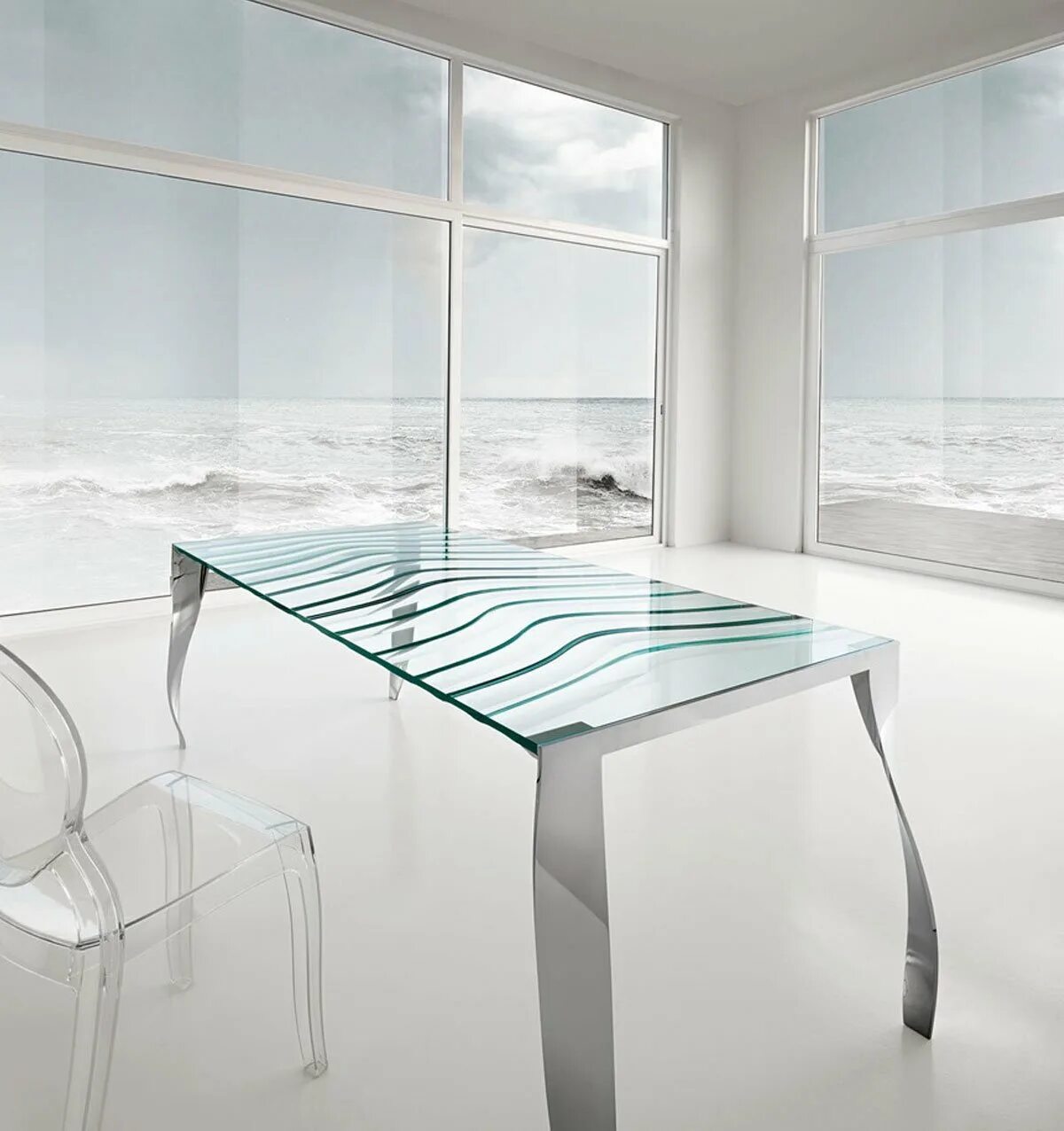 Стеклянный стол. Дизайнерские столы из стекла. Стекло на столешницу. Дизайнерский стеклянный стол. Легкие становятся стеклянными