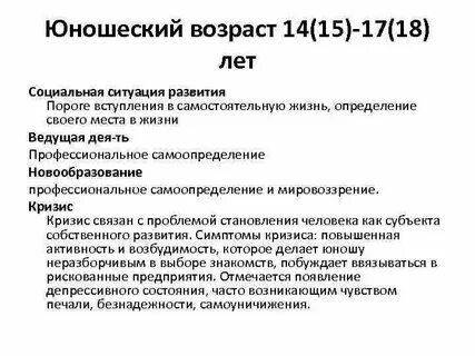 Ситуация развития в ранней юности