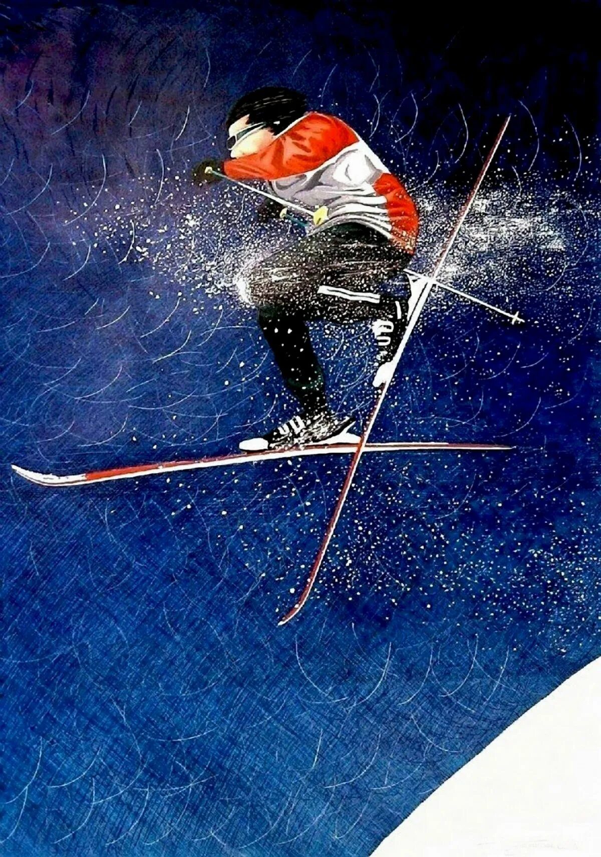 Картина лыжники. Лыжник картинка. Картина лыжница. Лыжники крутые арт.