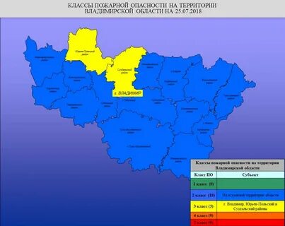 Карта осадков владимирской