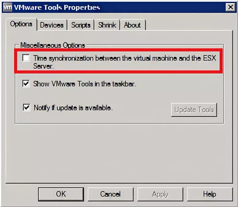 Синхронизация времени. Синхронизировать время VMWARE. Script device