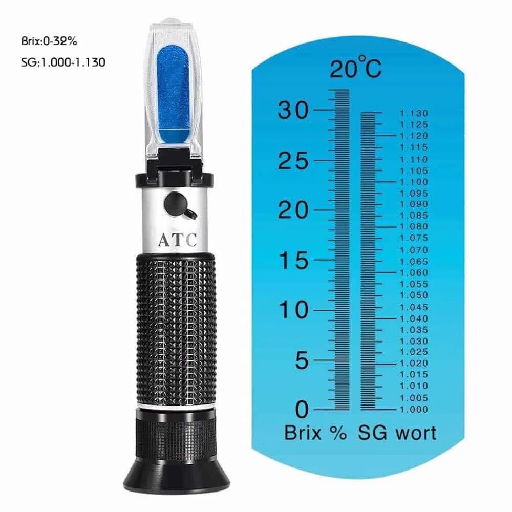 Рефрактометр для сахара шкала БРИКС. Рефрактометр ATC 0-32%, 1.000-1.130 SG В кейсе, Brix,. Шкала Брикса в рефрактометре что это. Шкала БРИКС на рефрактометре.