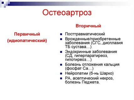 Остеоартроз что это такое у женщин