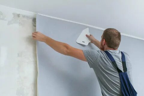 Поклейка обоев шпаклеванные стены