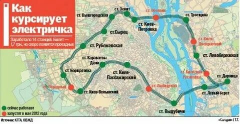 Карта электричка киевский