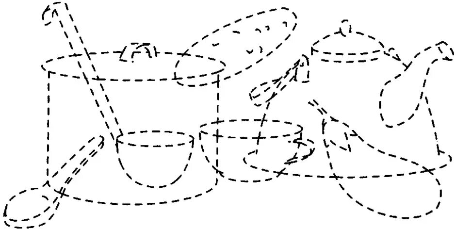 Посуда для детей дошкольного возраста обводка. Обведи по контуру посуда. Пунктирное изображение предметов. Тема посуда задания для дошкольников. Точка старшая группа