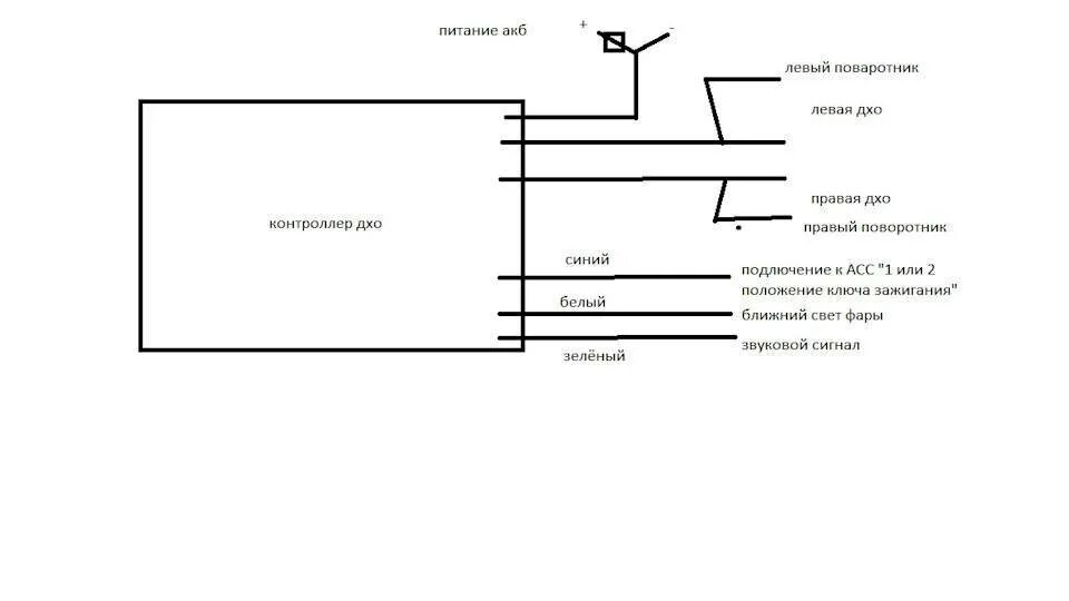 Подключить ДХО 2в1. Схема подключения контролера ходовые огни. Схема подключения контроллера ходовых огней. Контроллер ДХО схема подключения. Дхо поворотники схема