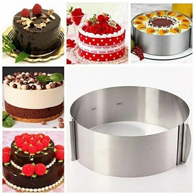 Разъемное кольцо для выпечки торта. Раздвижное кольцо для торта cake ring 16-30 см. раздвижное кольцо для торта (форма для выпечки) cake ring. форма для торта &quot;cake ring&quot; регулируемая 16-30см.. раздвижное кондитерское кольцо 16-30 см.