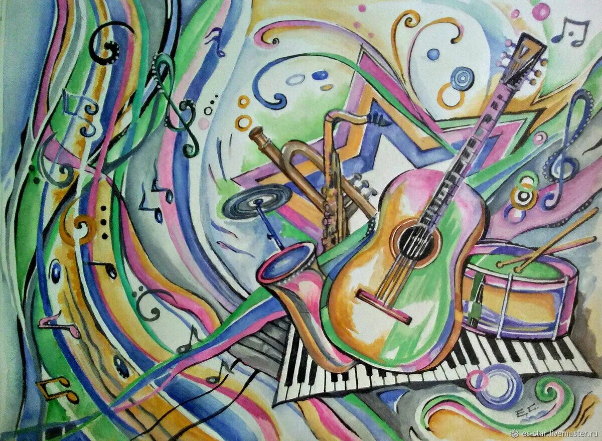 Музыкальный абстракционизм. Композиция на тему искусство. Музыкальная живопись Абстрактная. Музыкальные инструменты композиция.