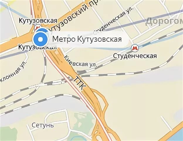 Кутузовская на карте