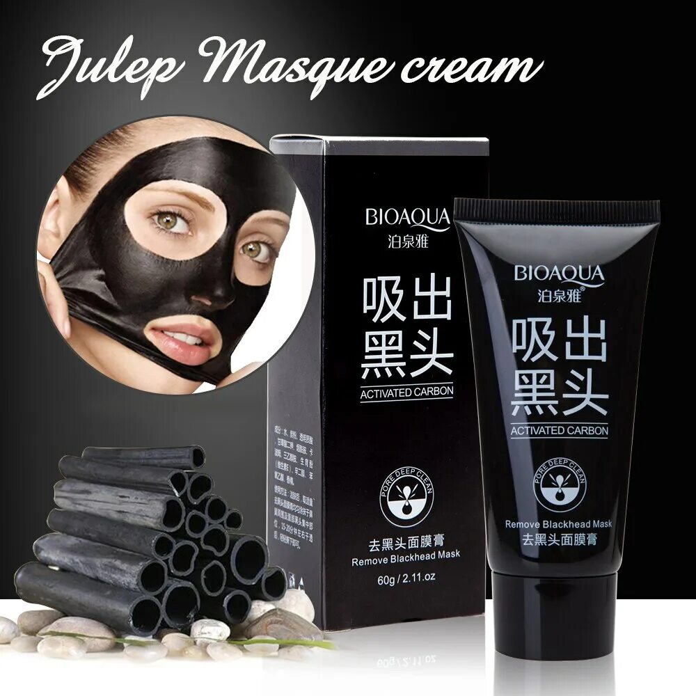 Черная маска-пленка для BIOAQUA activated Carbon. Маска BIOAQUA Black Mask. Маска для лица BIOAQUA activated Carbon. Черная маска-пленка BIOAQUA Black Mask с бамбуковым углем 60гр.