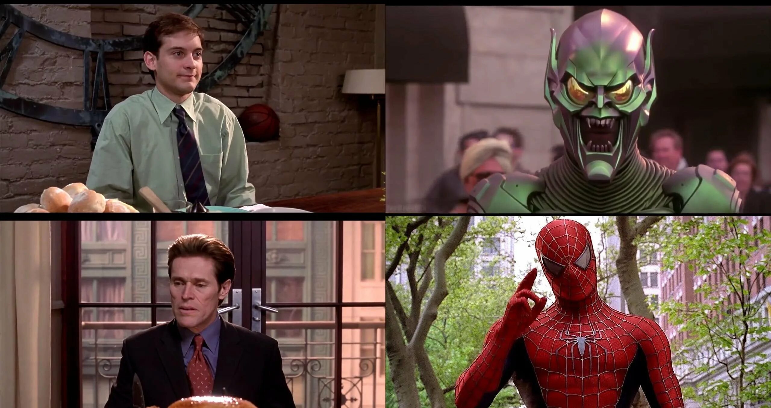 Тоби Магуайр человек паук зеленый Гоблин. Человек паук 2002 Симпкинс.
