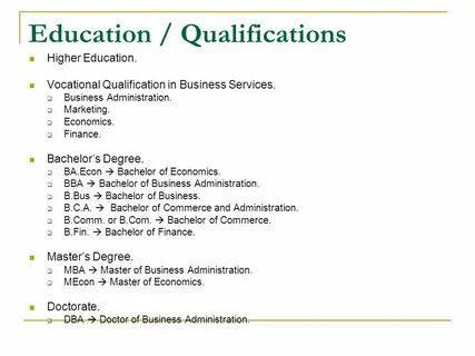 Higher education qualification