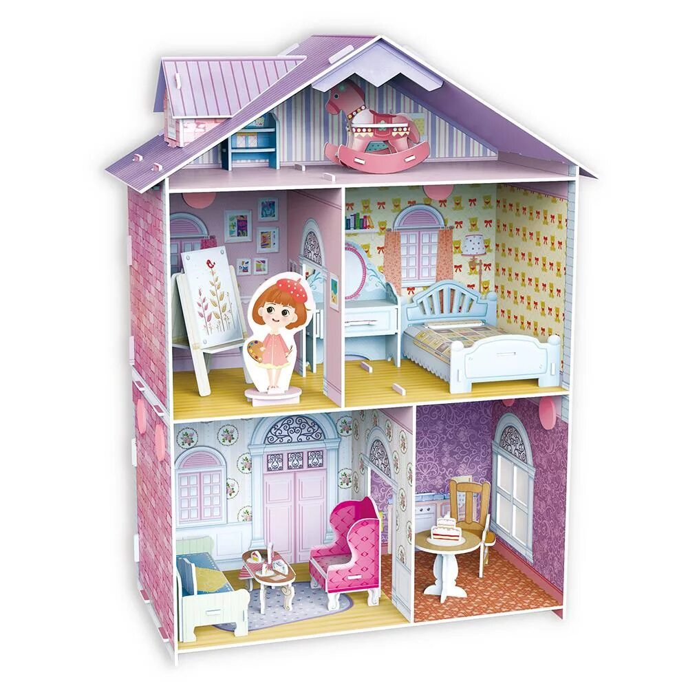 Кукольный дом трех котов. 3д пазл кукольный домик. CUBICFUN домик. Пазл "кукольный домик" 9784611. Обои для кукольного домика с окнами.
