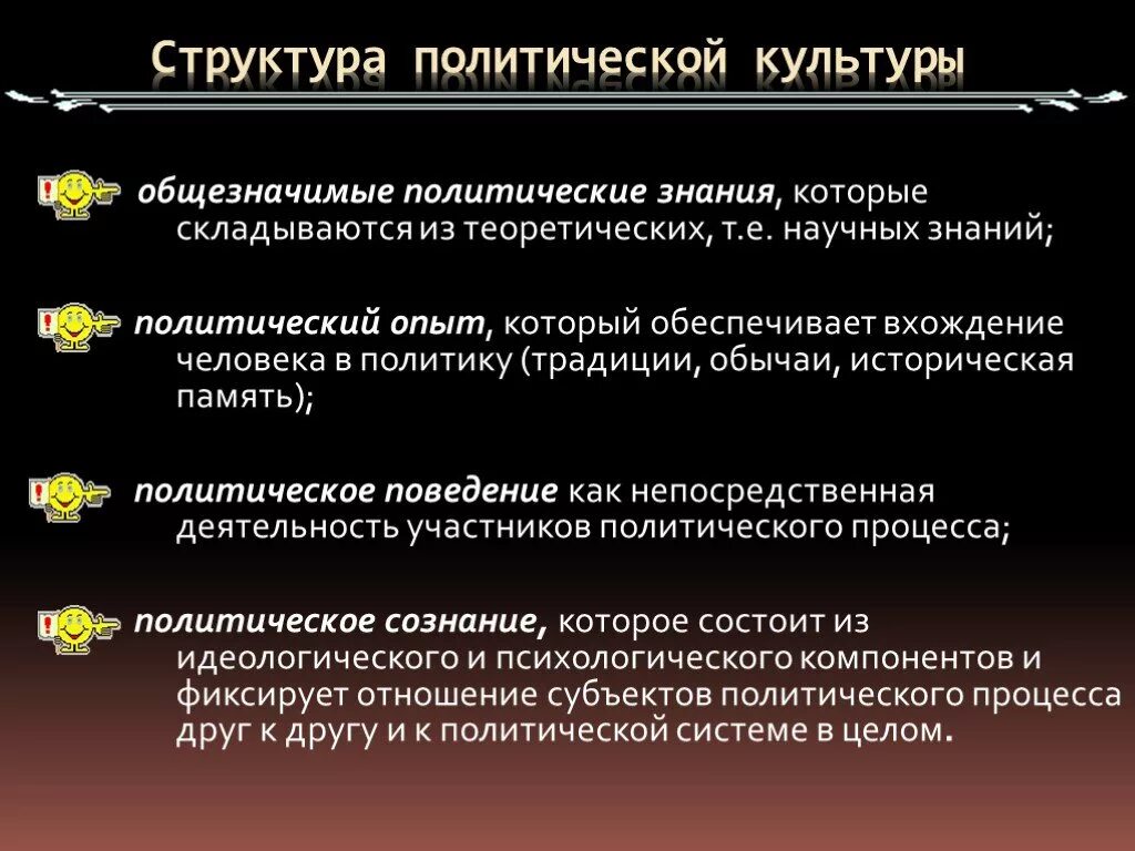 Электорального поведения с политической культурой. Структурные компоненты политической культуры. Политическая культура структура. Сущность структура и функции политической культуры. Содержание политической культуры.