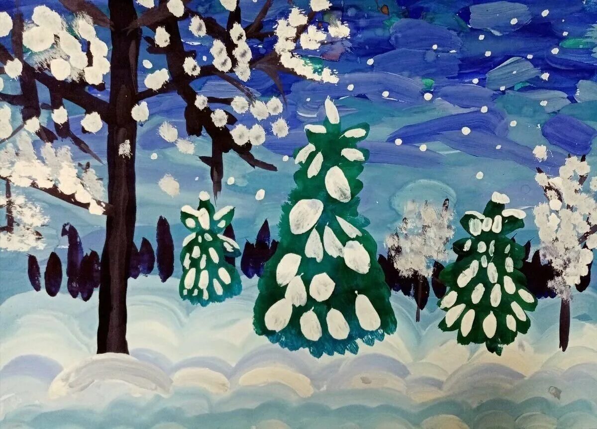 Зимний пейзаж красками для детей. Зимний пейзаж для детей. Зимний лес красками для детей. Зимний лес рисунок. Зимние фантазии 4 класс изо.