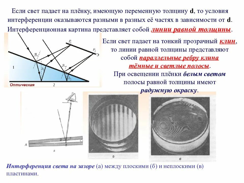 Интерференция на мыльной пленке. Интерференционная картина равной толщины. Интерференционная картина в мыльной пленке. Полосы равной толщины интерференция. Интерференция в тонких пленках и пластинах переменной толщины.