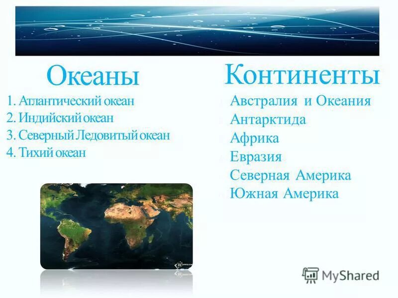 Определение океаны материки