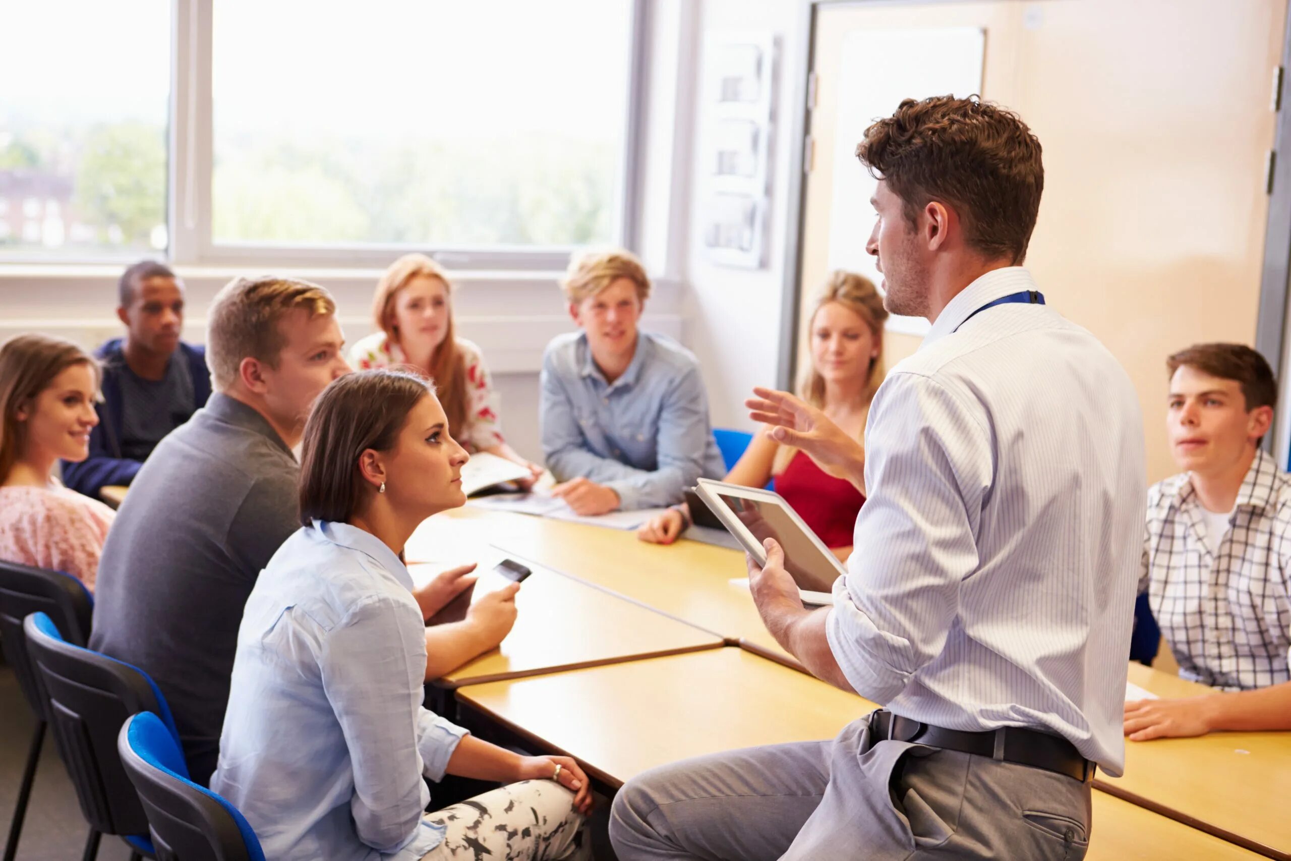 The teacher the lecture