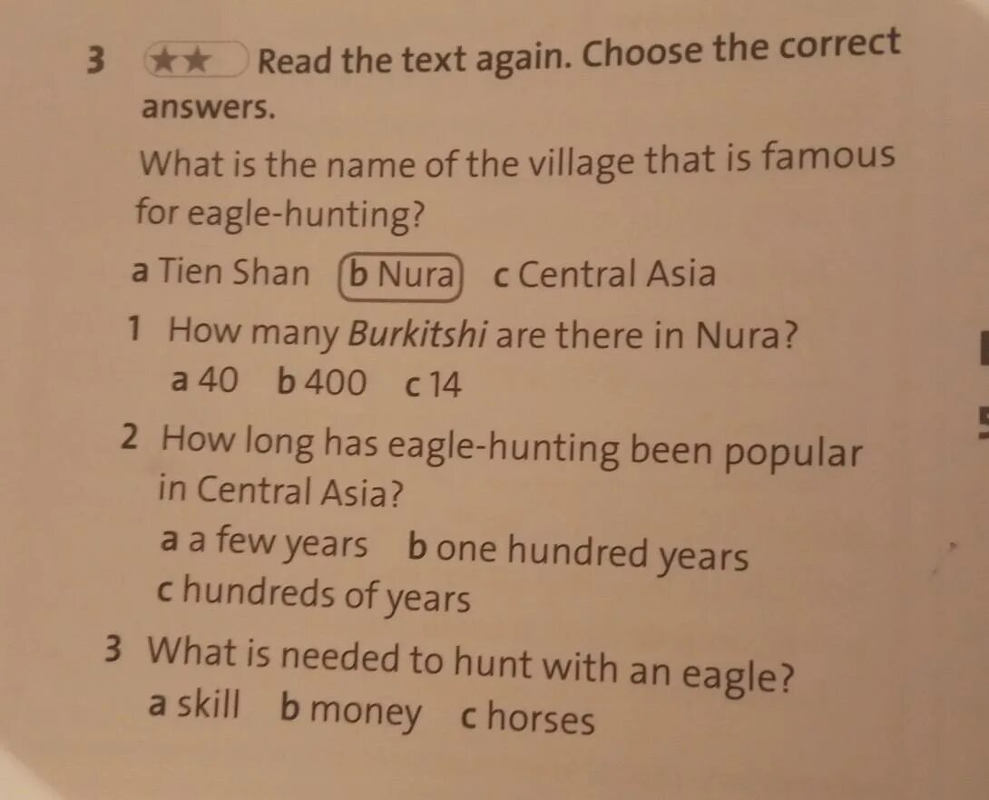 Read the text again and choose the correct answers. Read the text again and choose the right item. 3 read again and choose